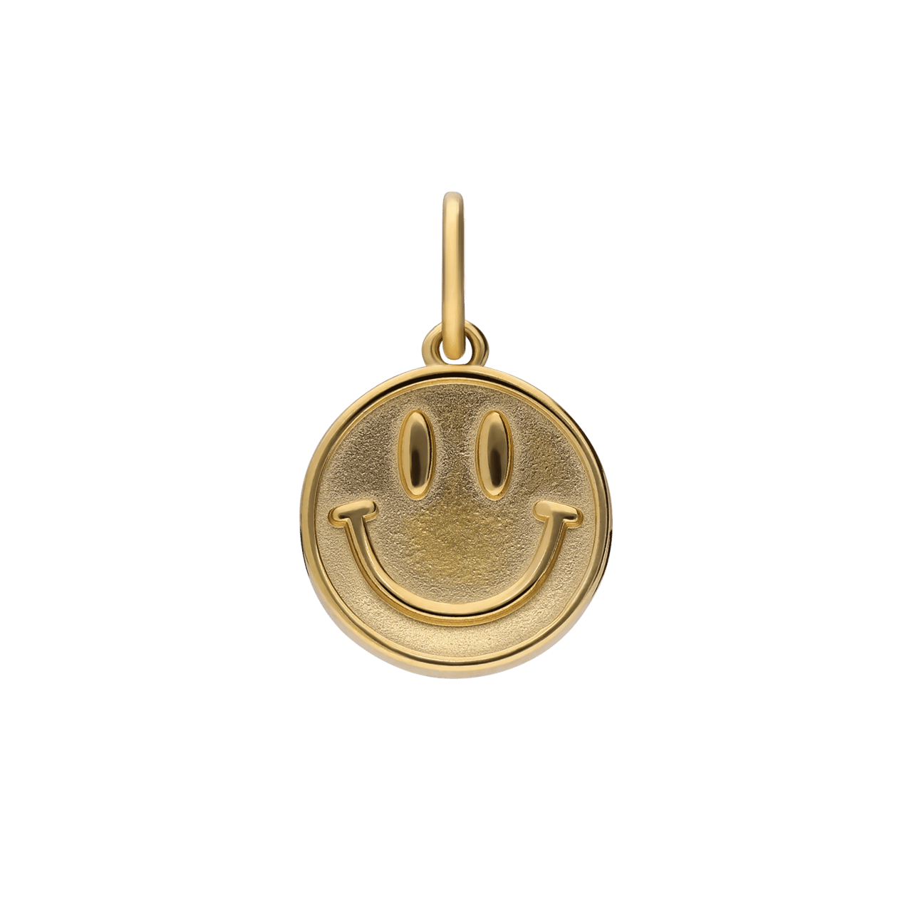 Stalen goldplated bedel smiley