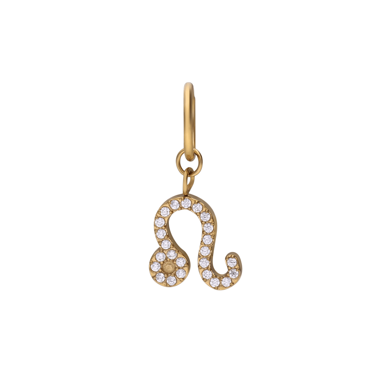 Stalen goldplated bedel leeuw