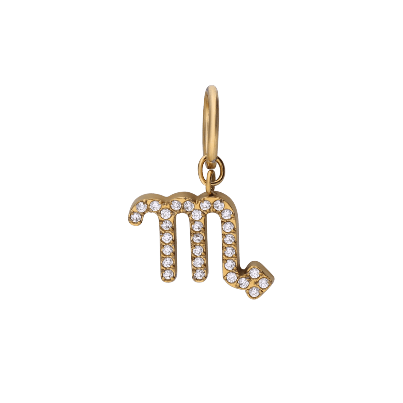 Stainless steel goldplated sterrenbeeldhanger Schorpioen met zirkonia voor dames