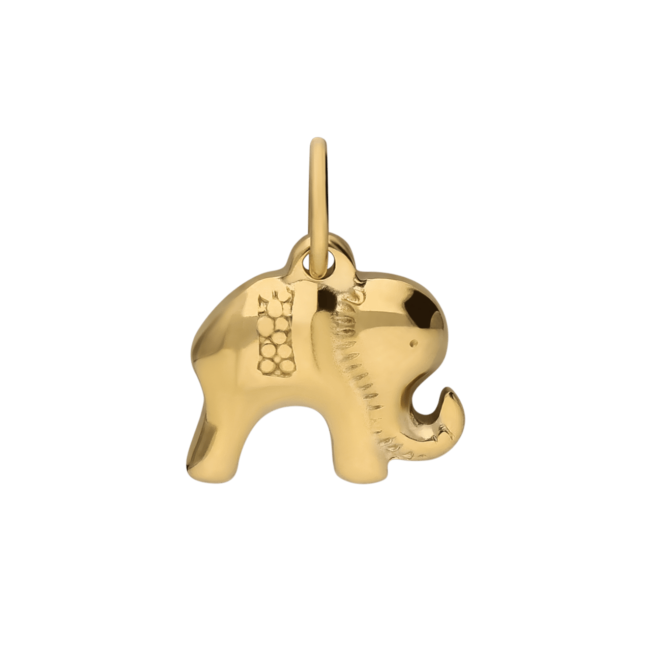 Charm aus Edelstahl, vergoldet, Elefant
