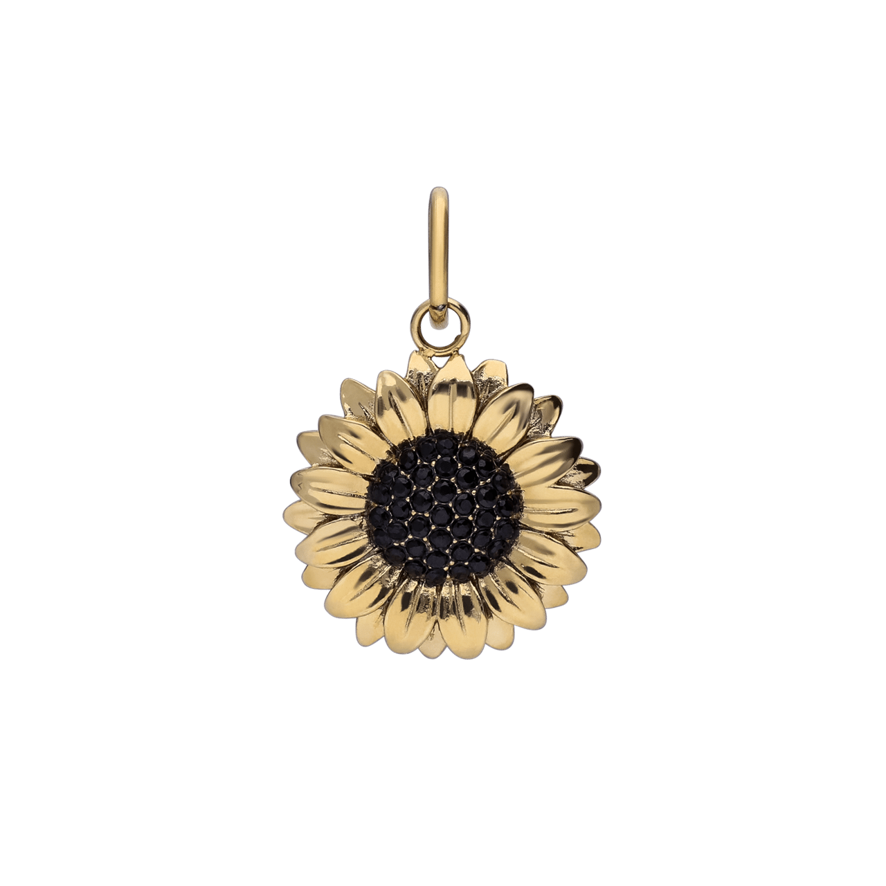 Charm aus Edelstahl, vergoldet, Sonnenblume