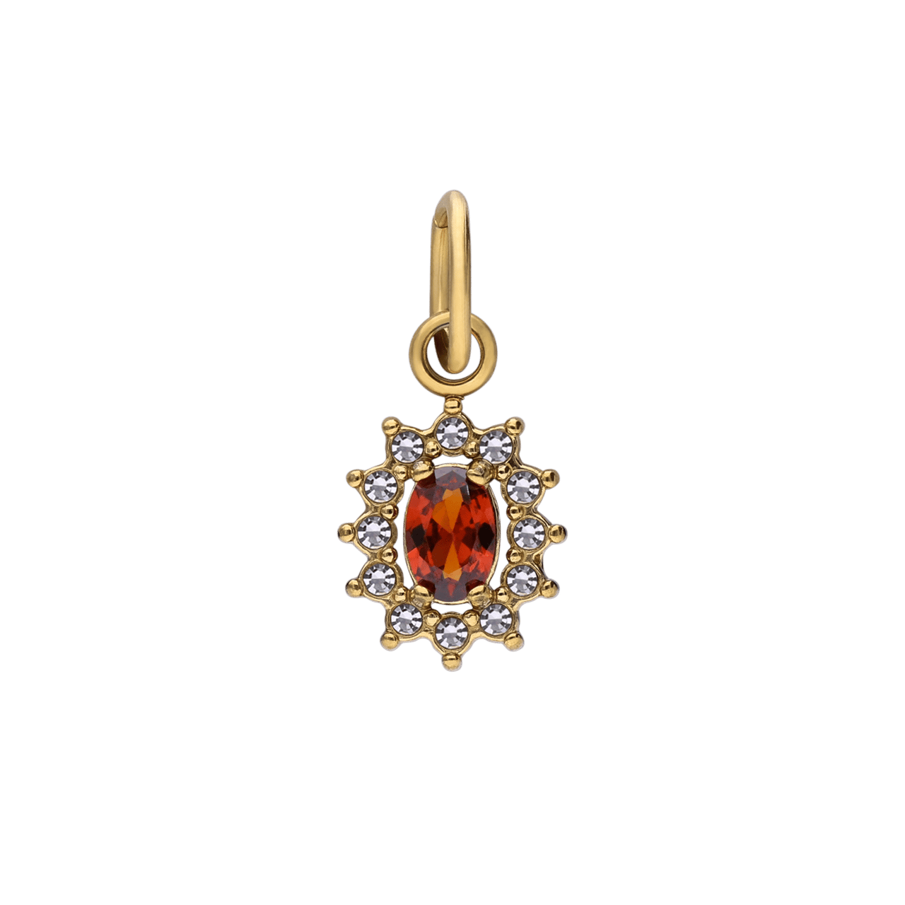 Stainless steel goldplated hanger entourage met zirkonia voor dames