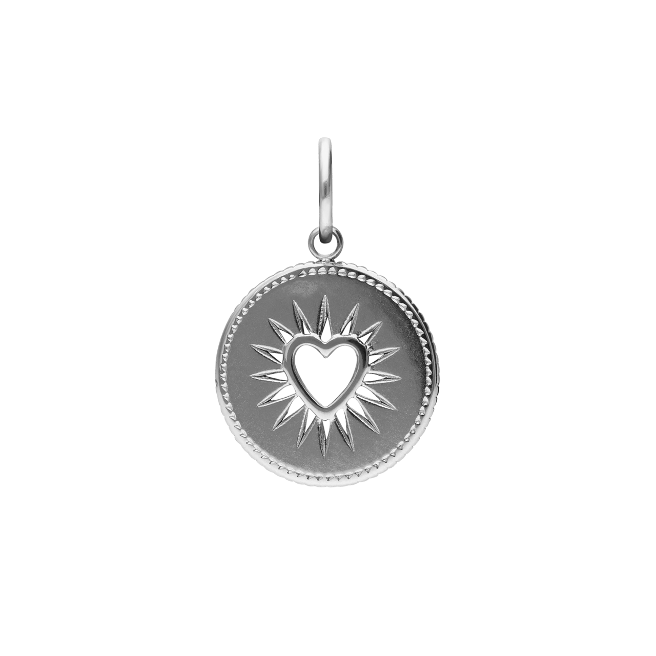 Charm aus Edelstahl, Herz, Münze