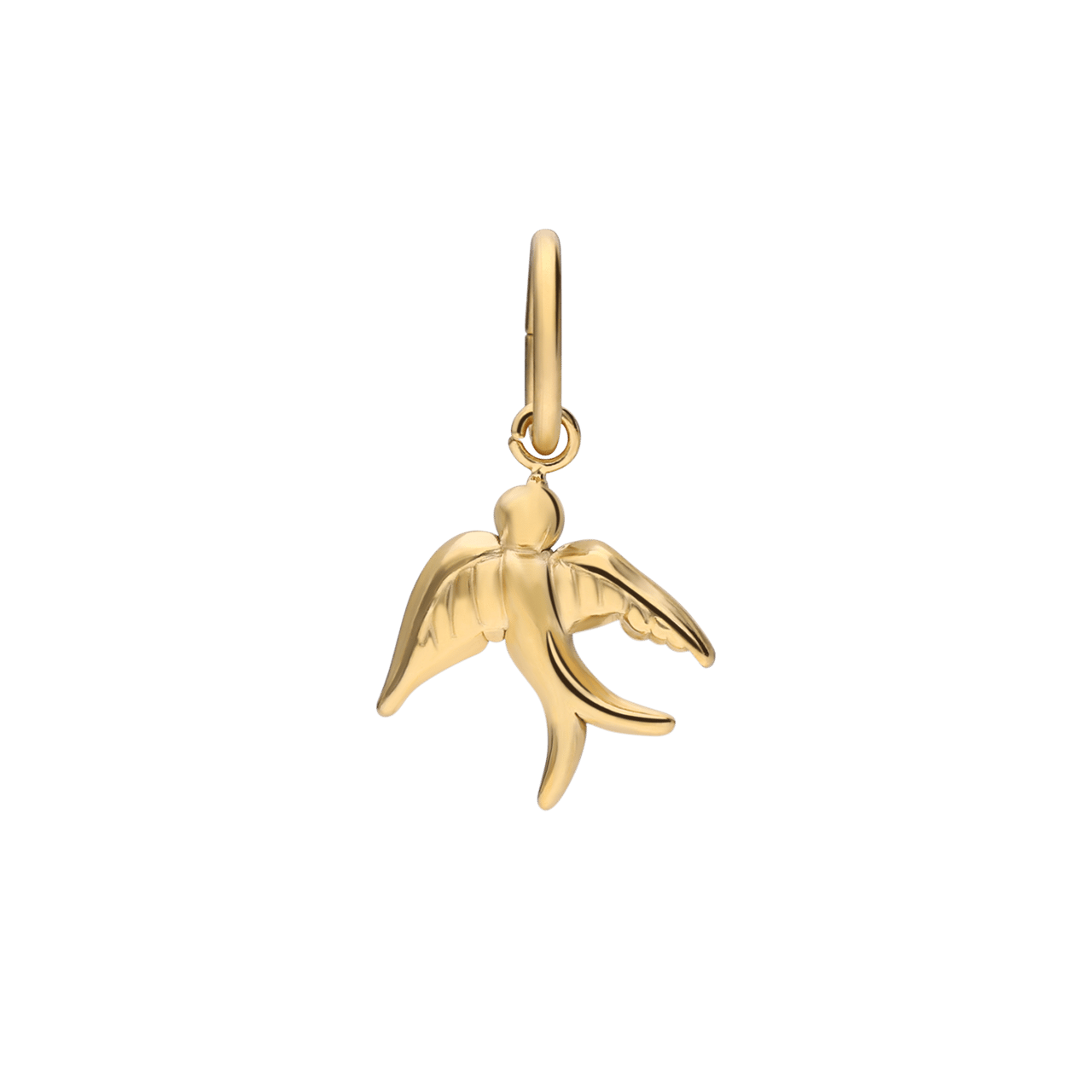 Charm aus Edelstahl, vergoldet, Schwalbe