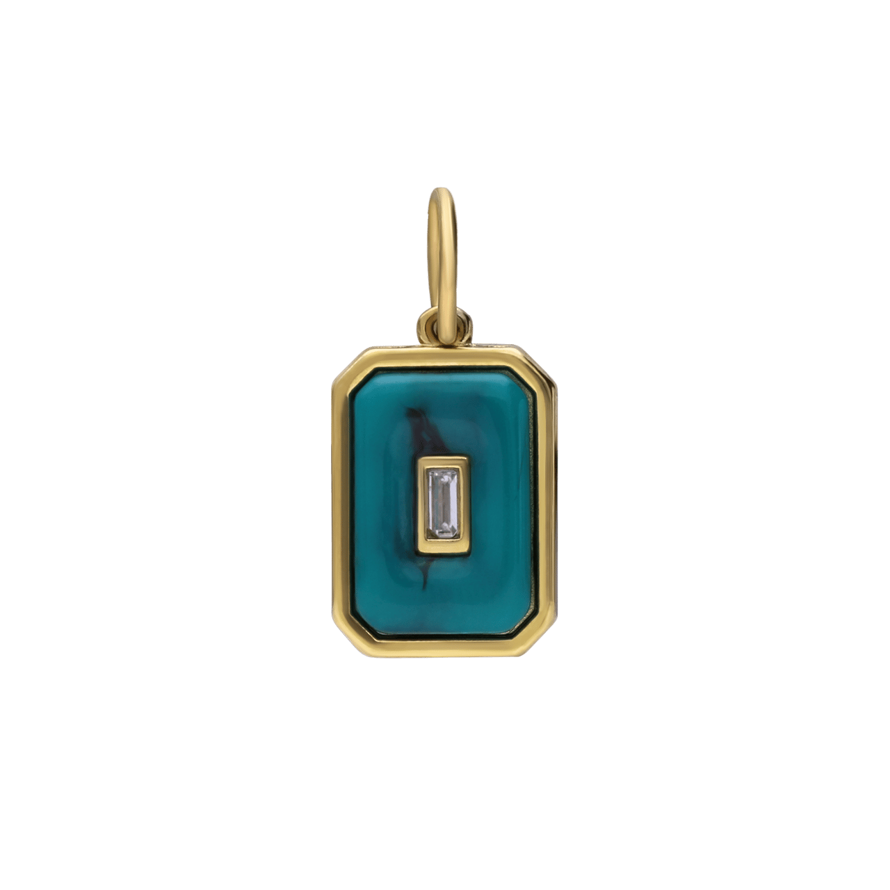 Stalen goldplated hanger met groen voor dames