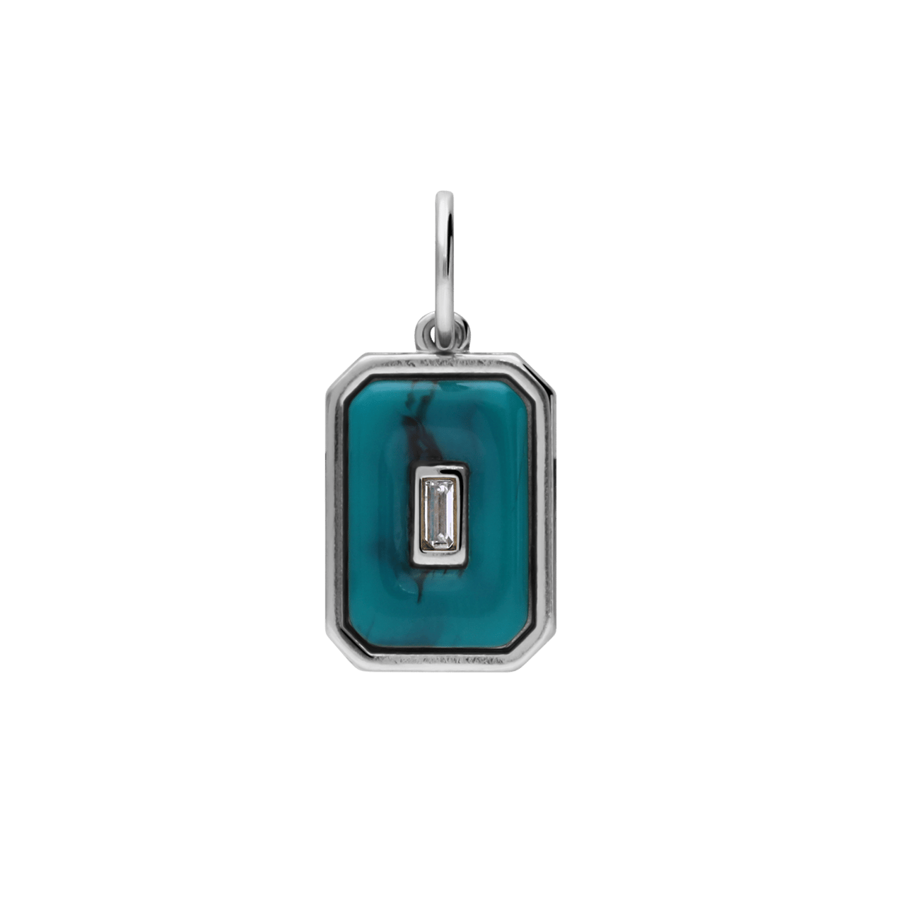 Stainless steel bedel rechthoek groen