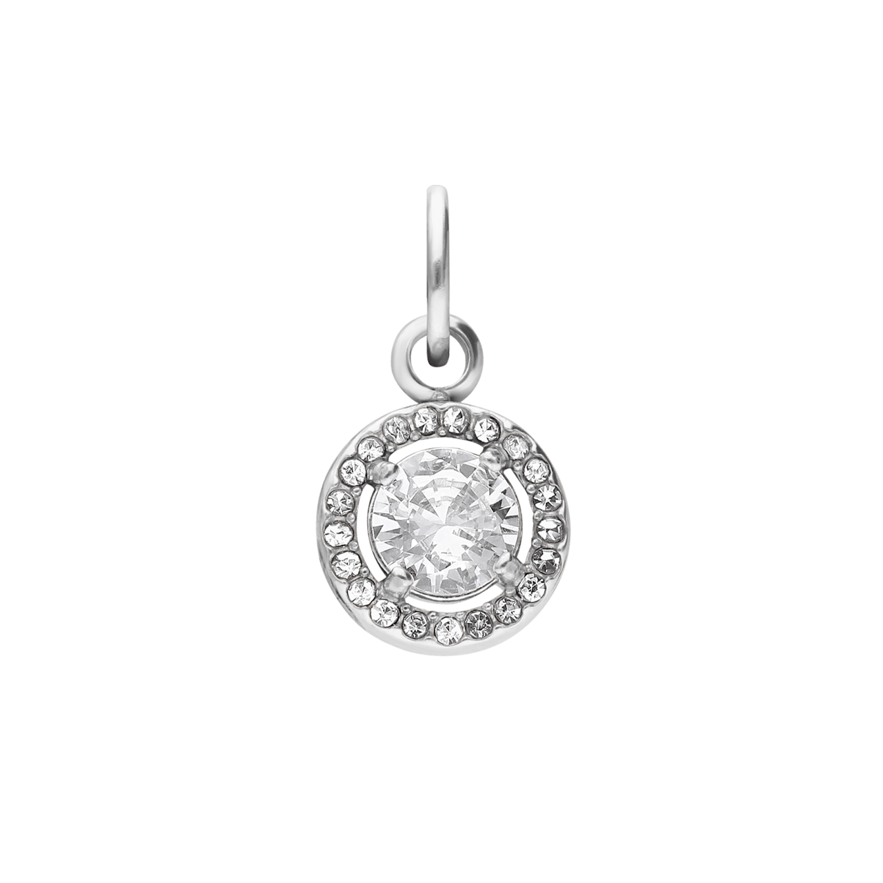 Stainless steel bedel open rond met zirkonia