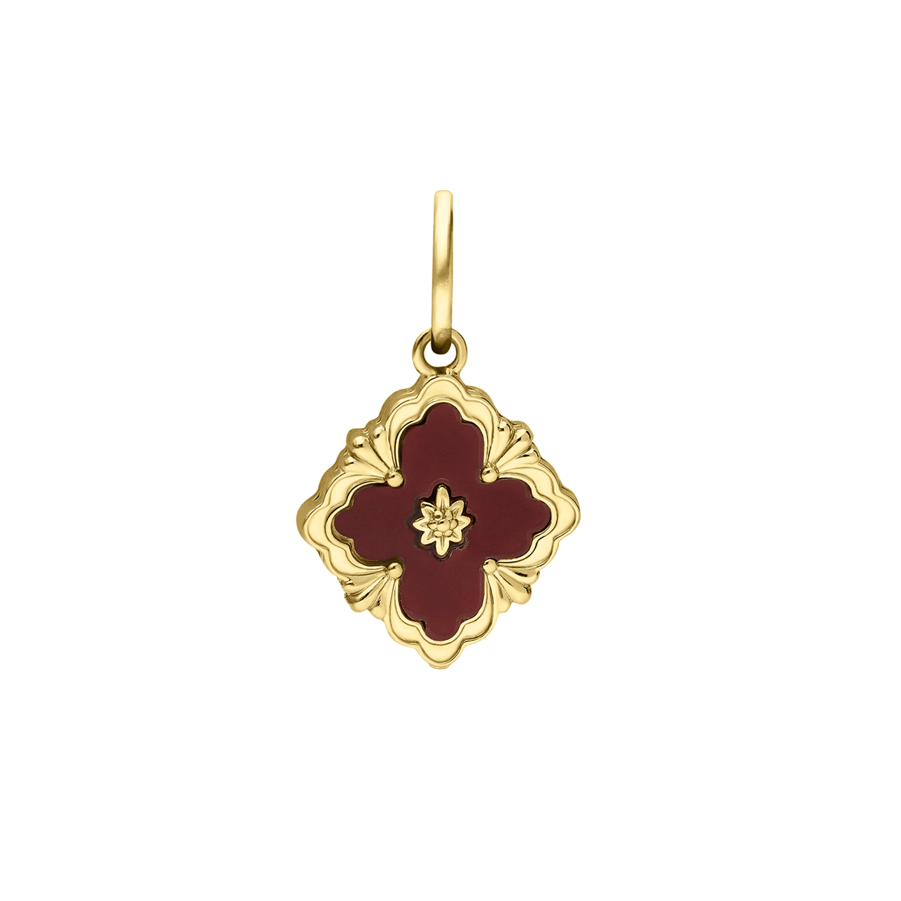 Stainless steel goldplated bedel rode bloem