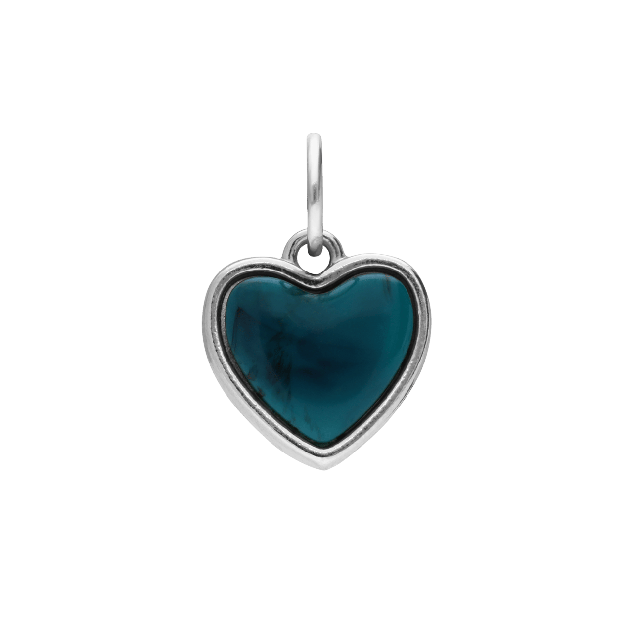 Charm aus Edelstahl, Herz, grün