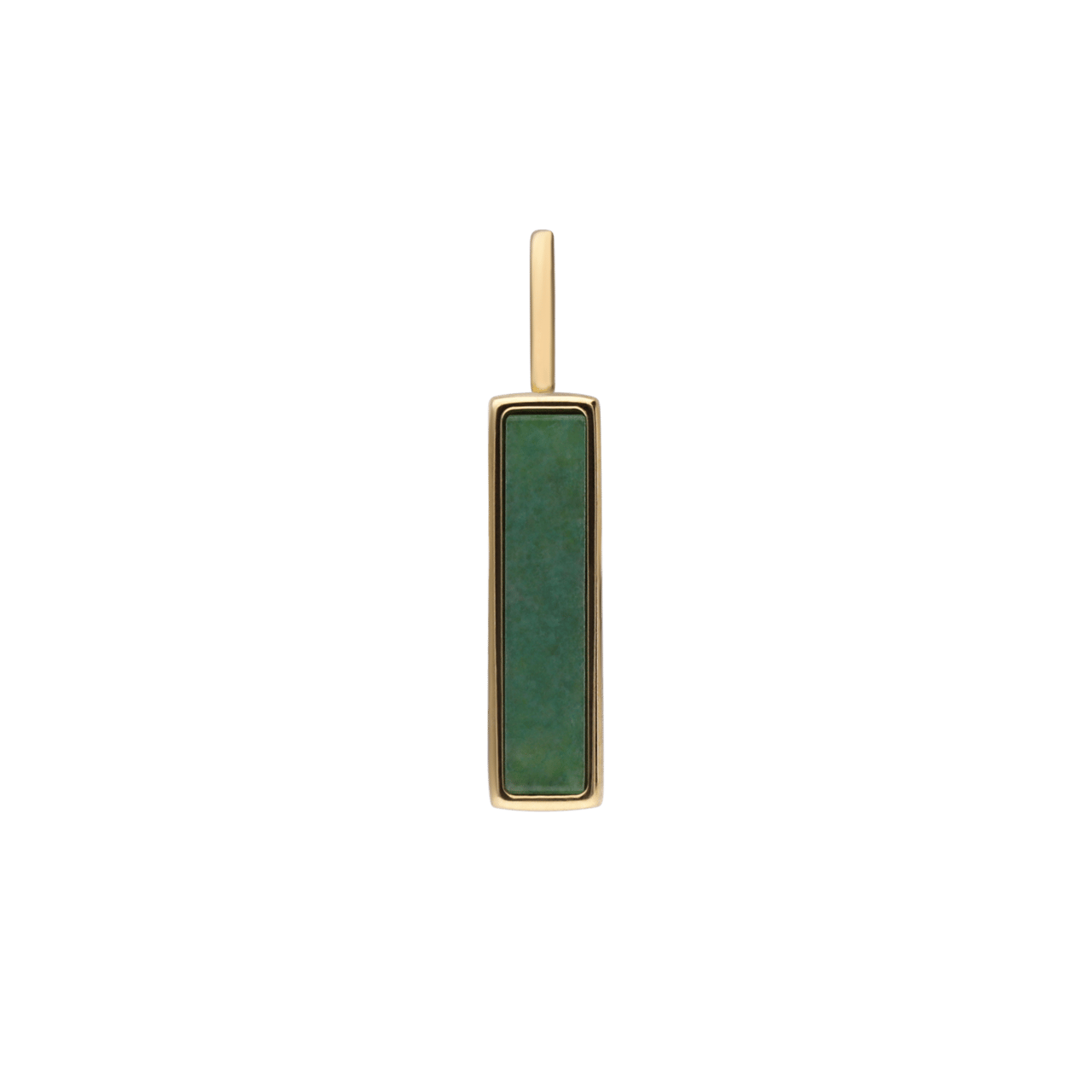 Stainless steel goldplated bedel bar met groen aventurijn