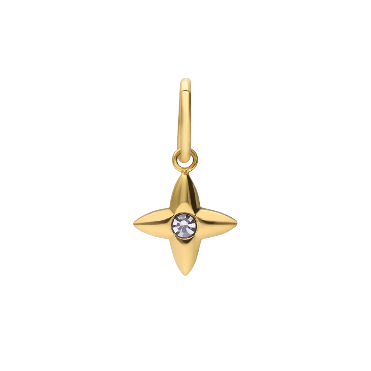 Stalen goldplated hanger ster met zirkonia voor dames