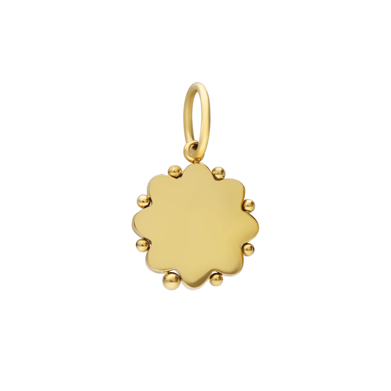 Stalen goldplated hanger graveerplaat munt met bloem voor dames