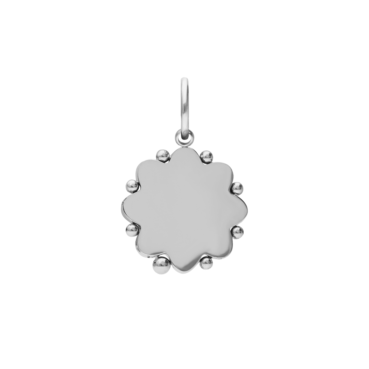 Charm aus Edelstahl, Münze mit Blume