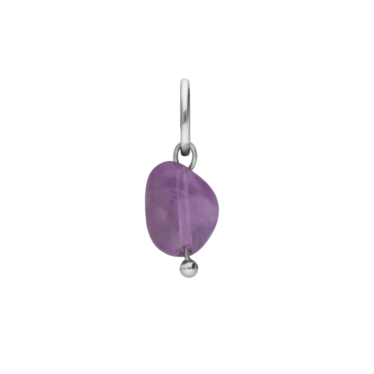 Stainless steel bedel met amethyst agaat