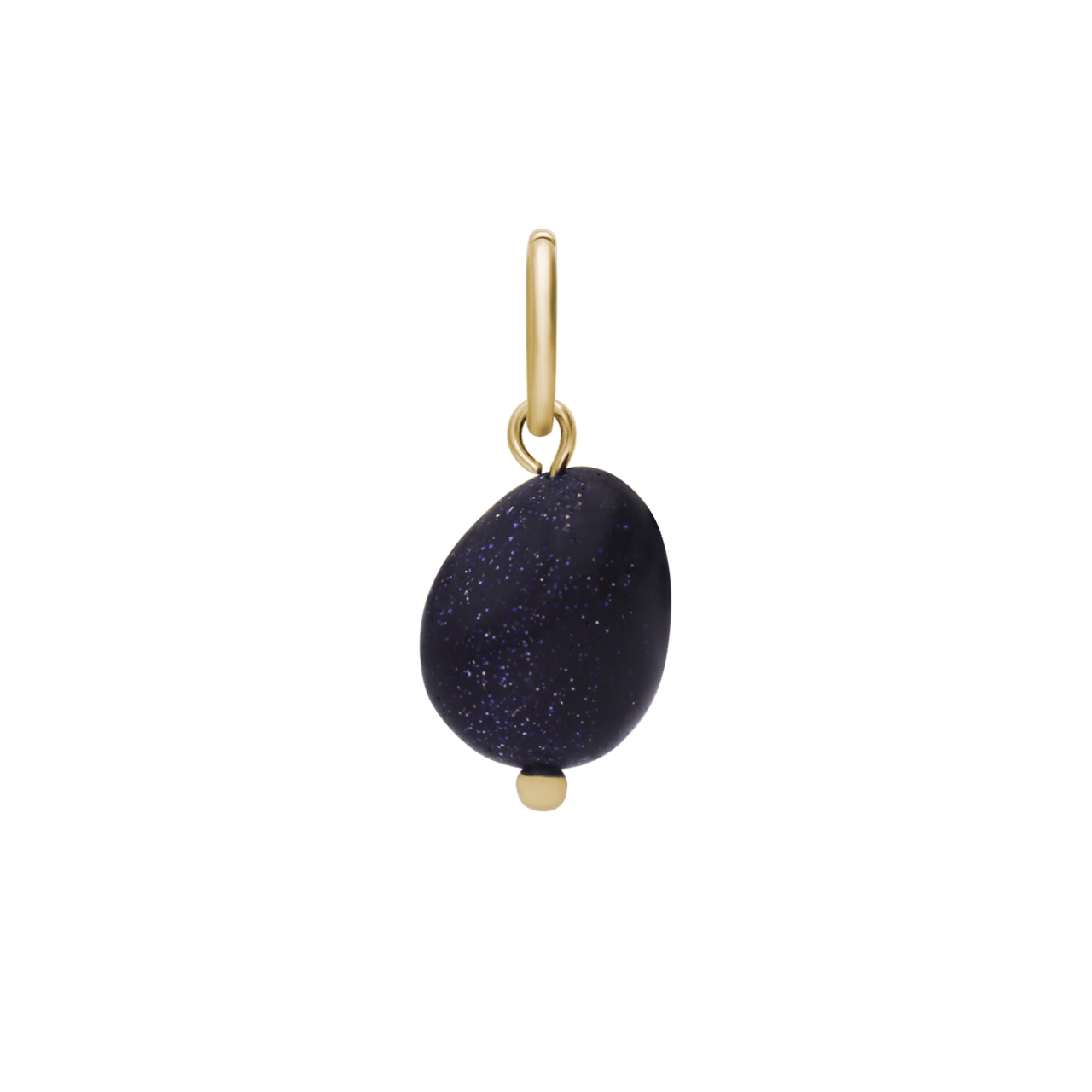 Stainless steel goldplated bedel met blue sand steen
