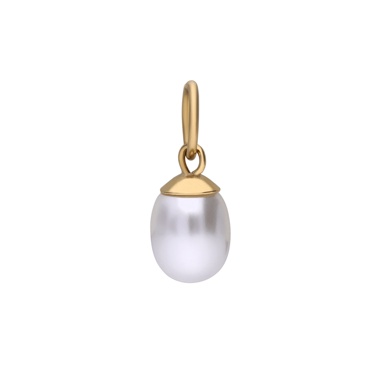 Stalen goldplated hanger met parel voor dames