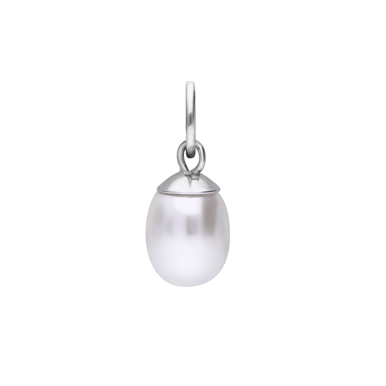 Charm aus Edelstahl mit Perlbesatz