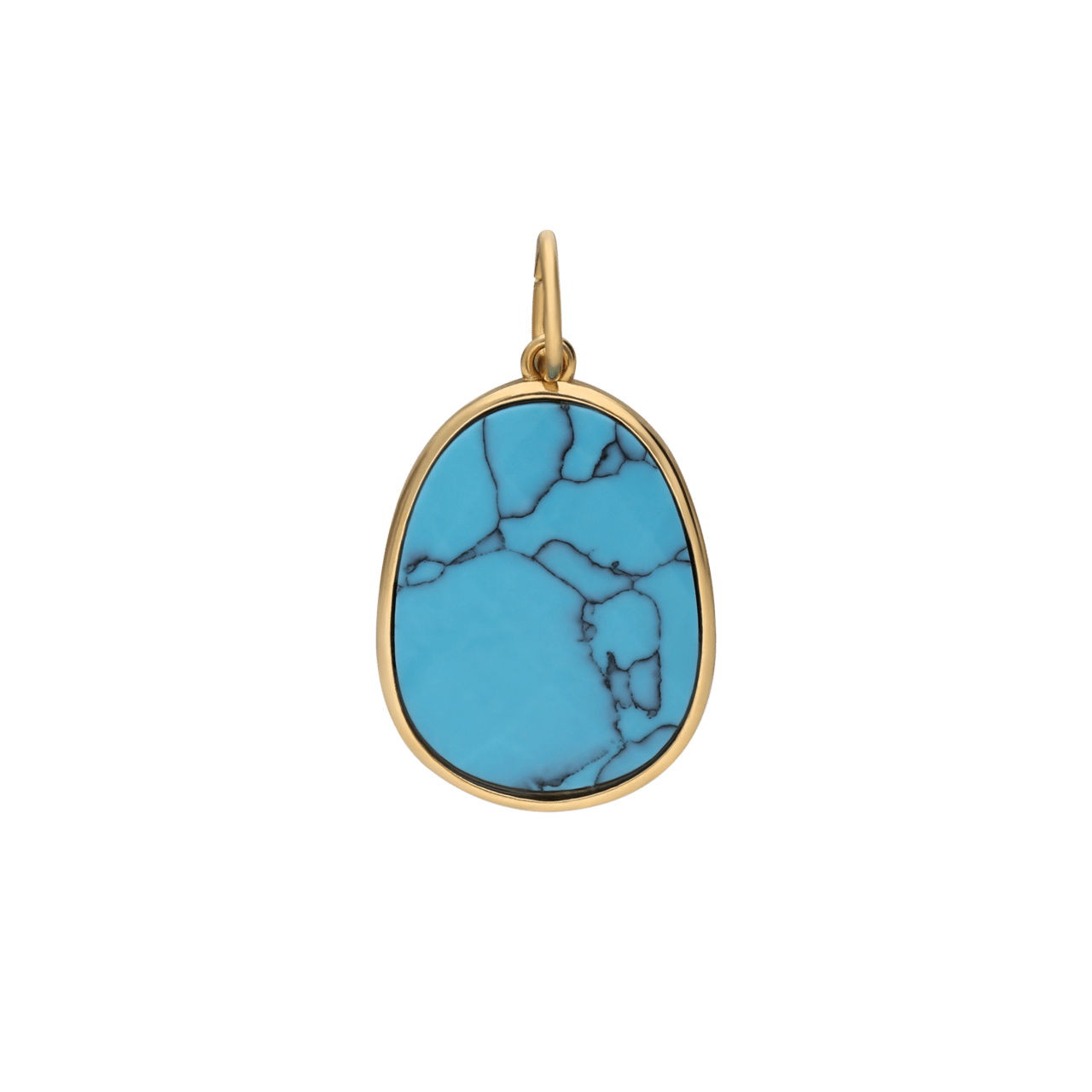 Stalen goldplated hanger met turquoise voor dames