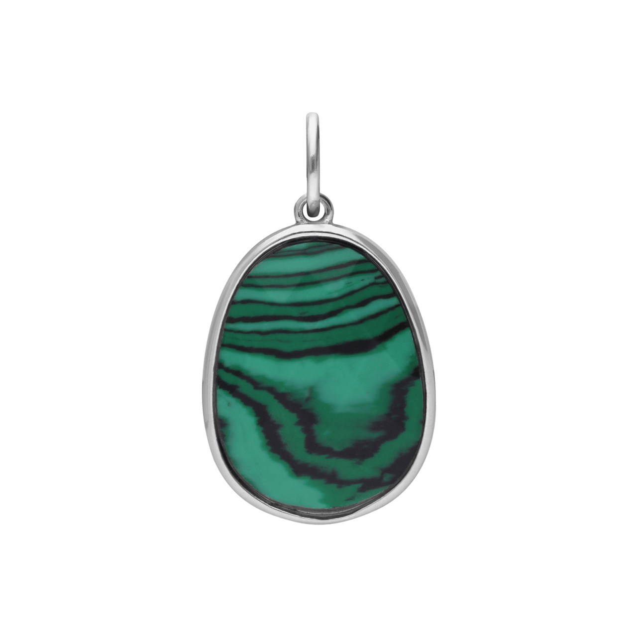 Charm aus Edelstahl mit Malachit