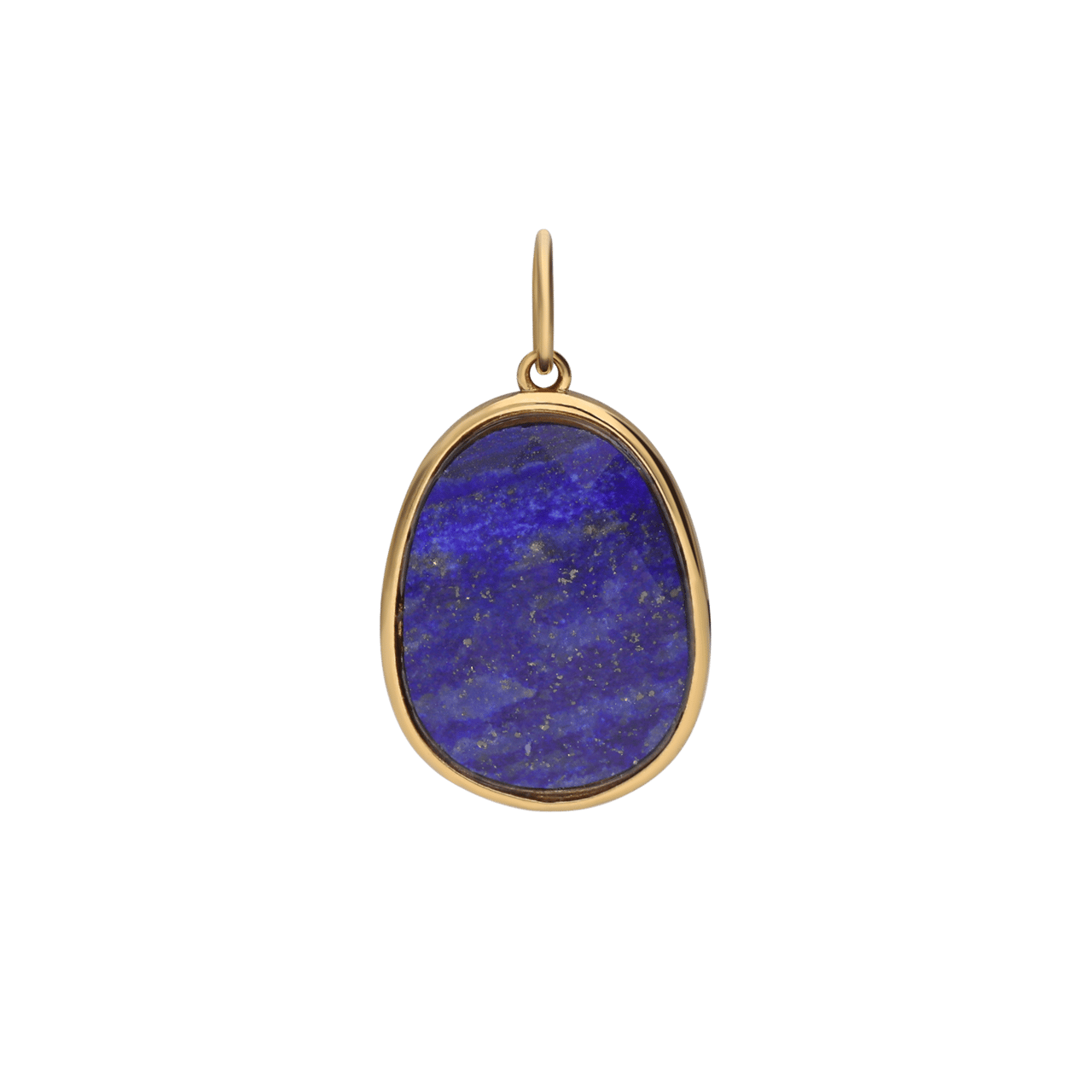 Stalen goldplated hanger met lapis lazuli voor dames