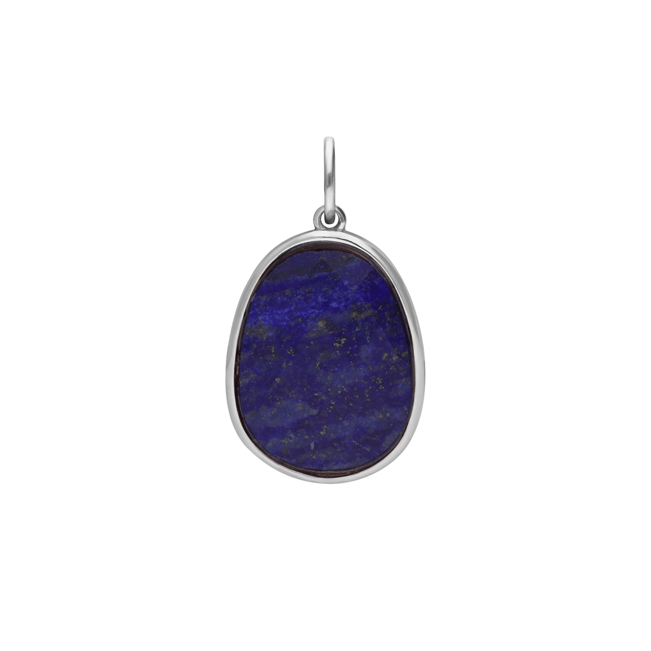 Stalen bedel met lapis