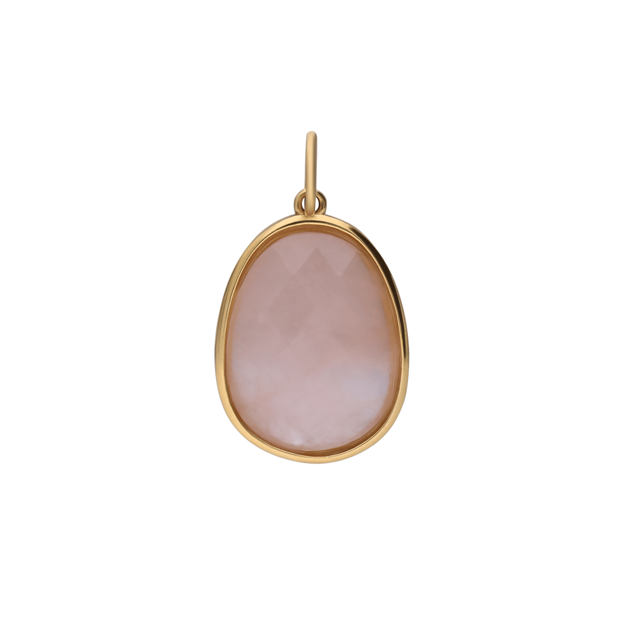 Stalen goldplated hanger met rozenkwarts voor dames