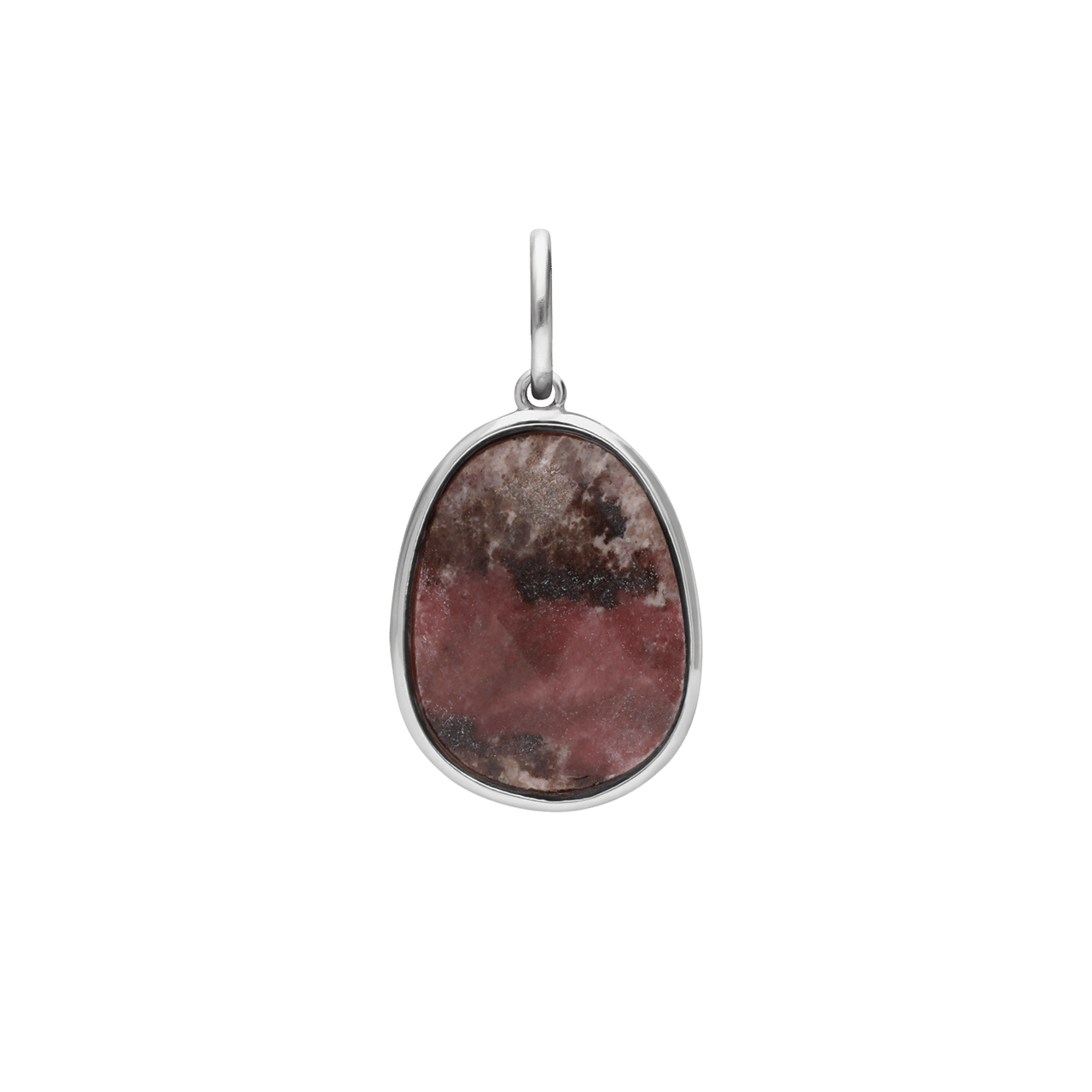 Stainless steel bedel met rhodochrosiet