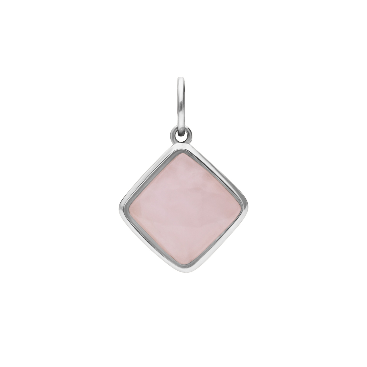 Charm aus Edelstahl mit Rosenquarz