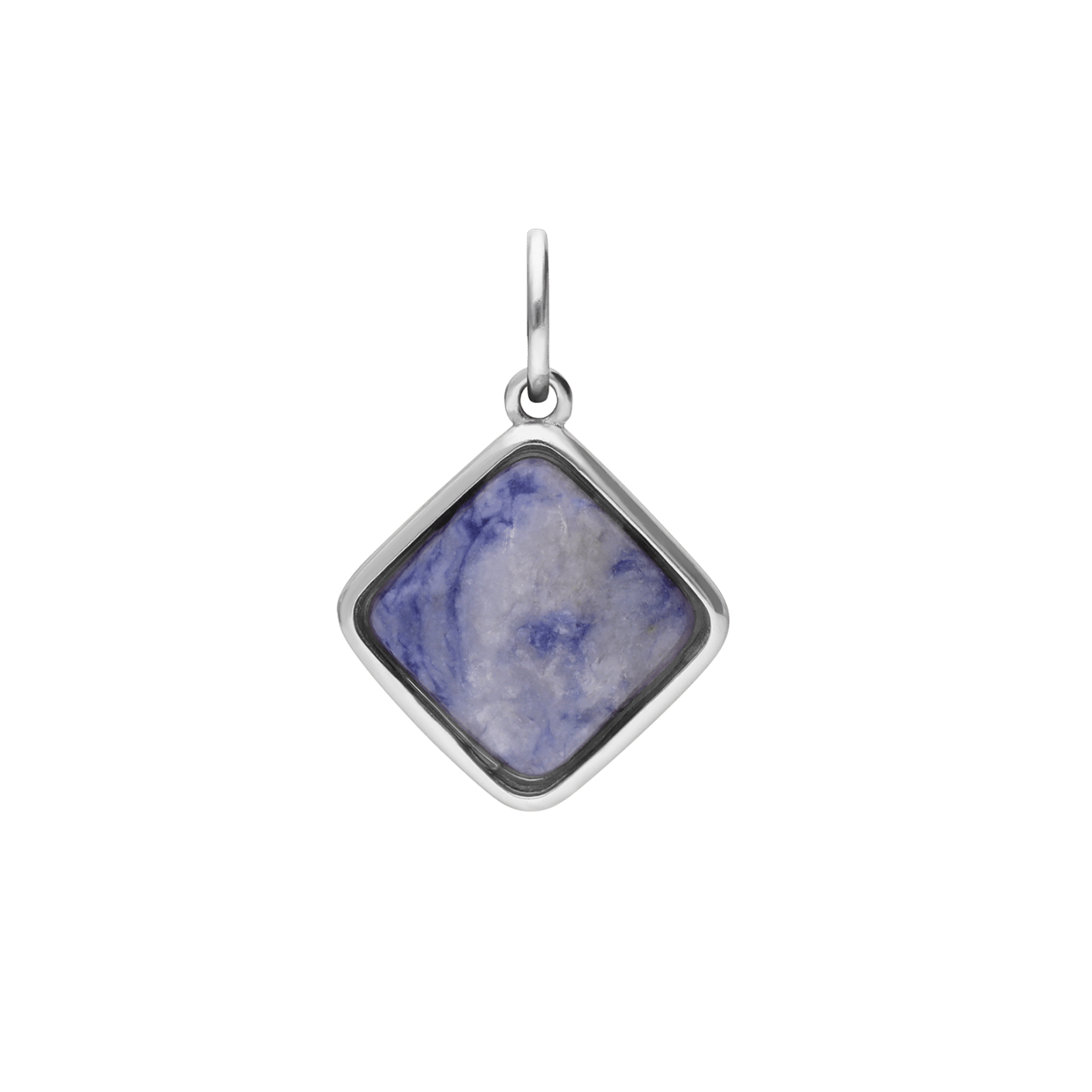 Charm aus Edelstahl mit blau geflecktem Jaspis