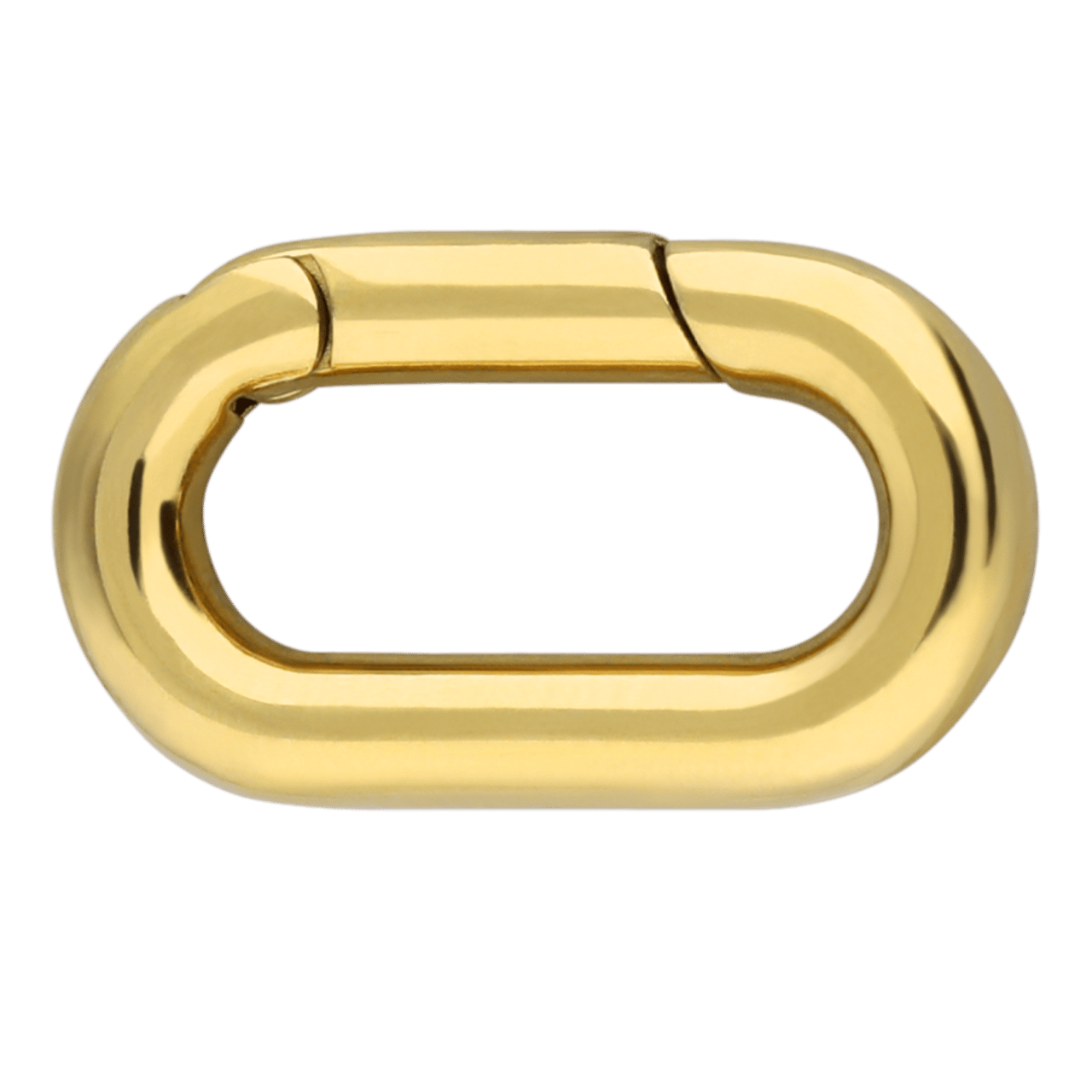 Charm aus Edelstahl, vergoldet, Verschluss, Oval