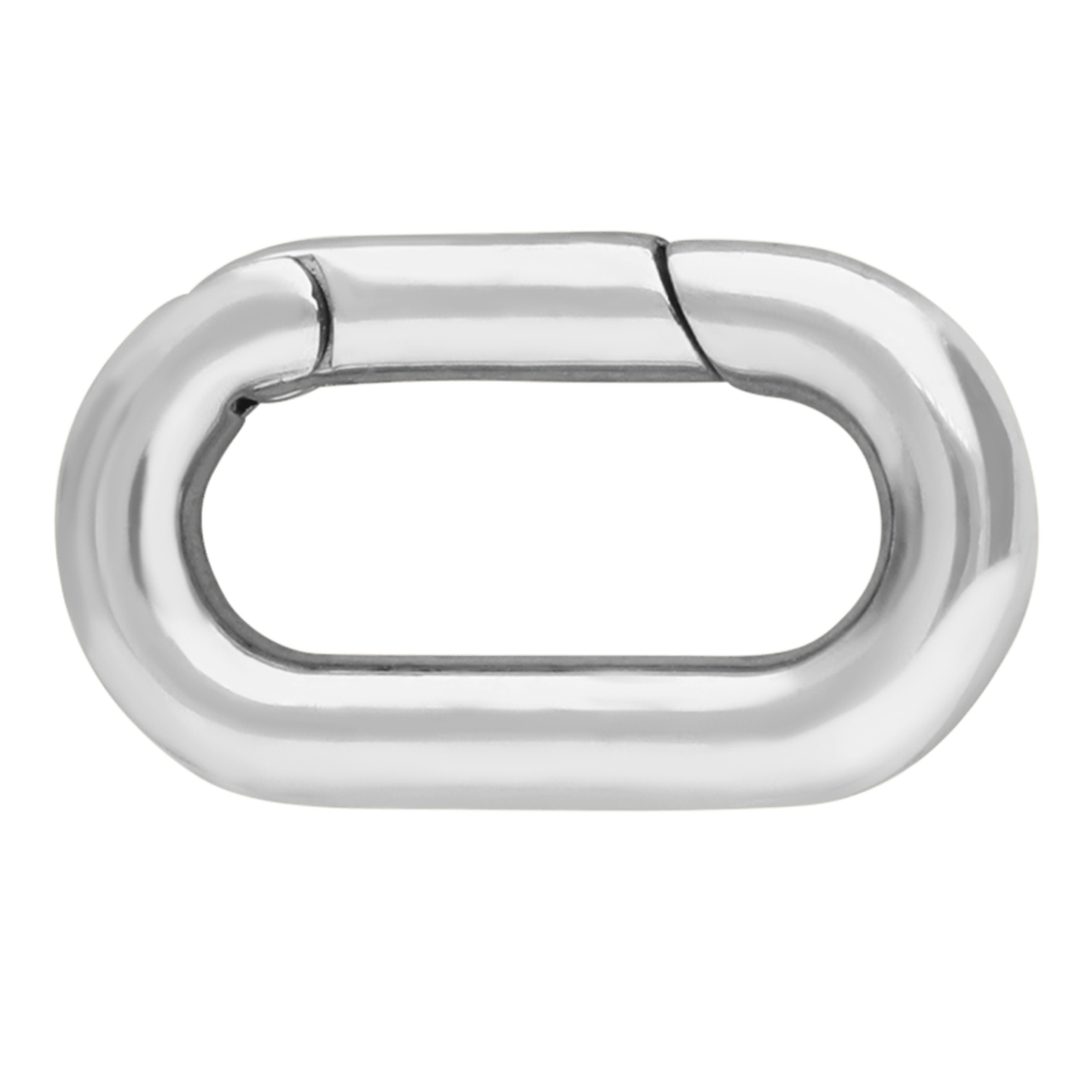 Charm aus Edelstahl, Verschluss, Oval