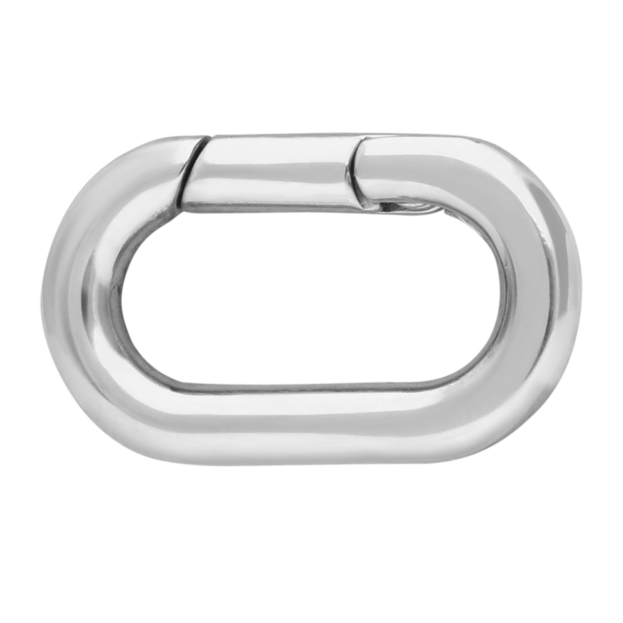 Charm aus Edelstahl, Verschluss, Oval