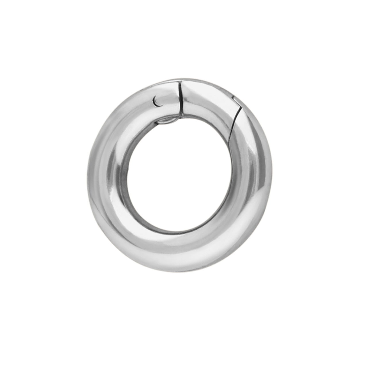 Charm aus Edelstahl, runder Verschluss, 12 mm