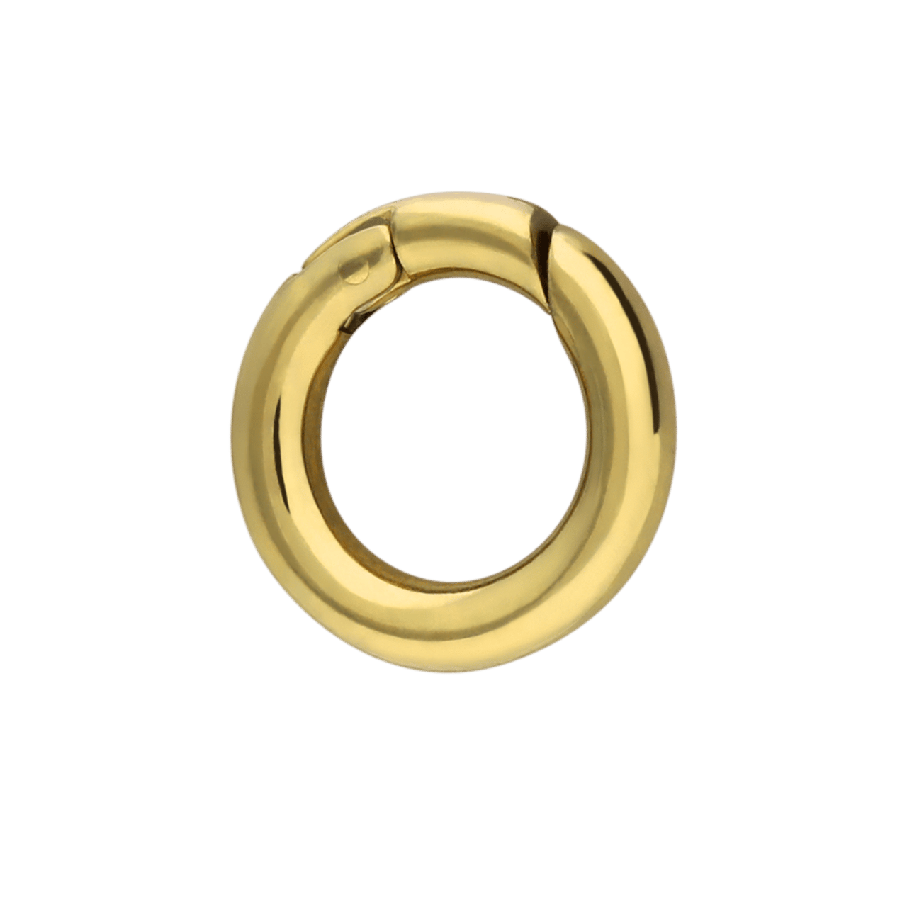 Charm aus Edelstahl, vergoldet, runder Verschluss, 15 mm