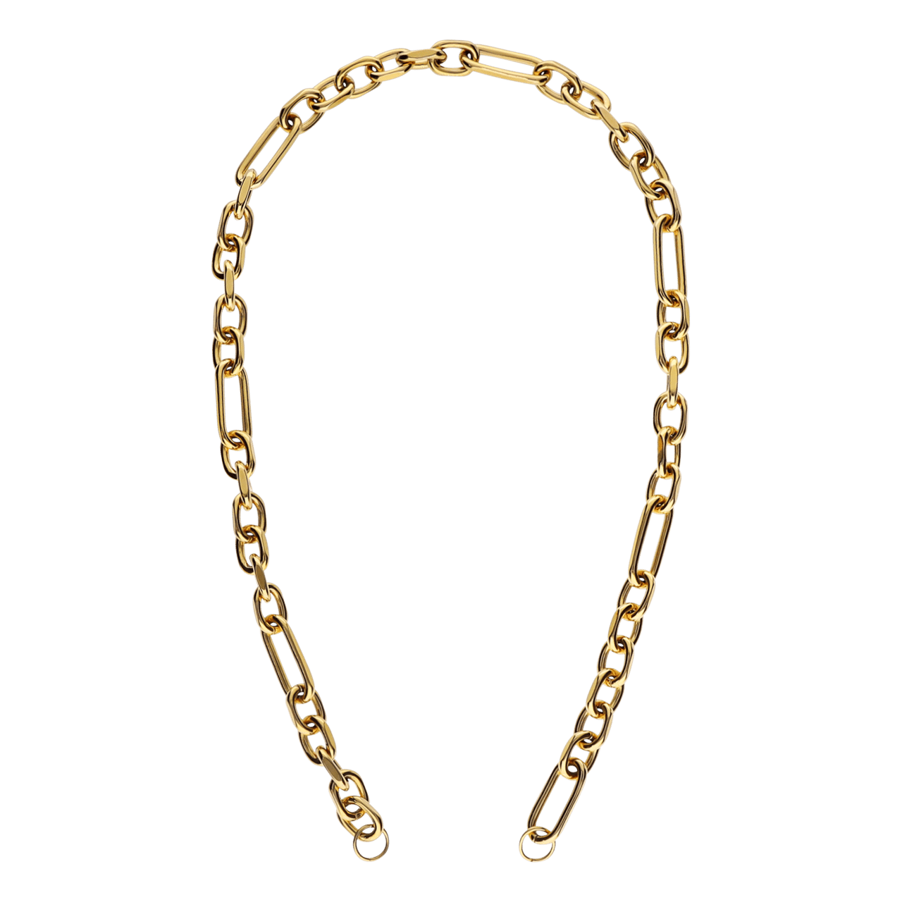 Stainless steel goldplated bedel ketting figaro