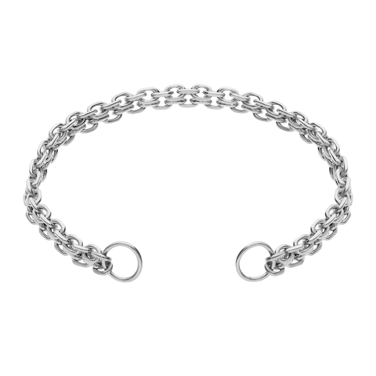 Stainless steel bedel armband platte schakel dubbel