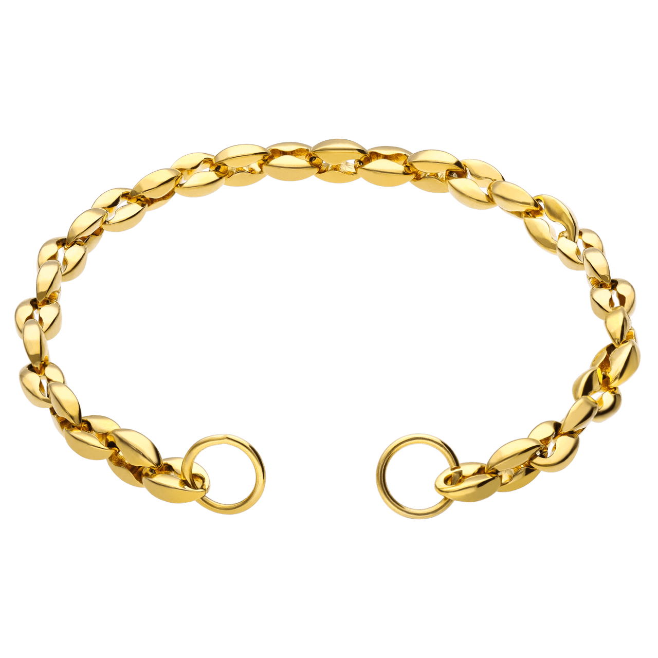 Bettelarmband aus Edelstahl, vergoldet, Marine-Kettenglied