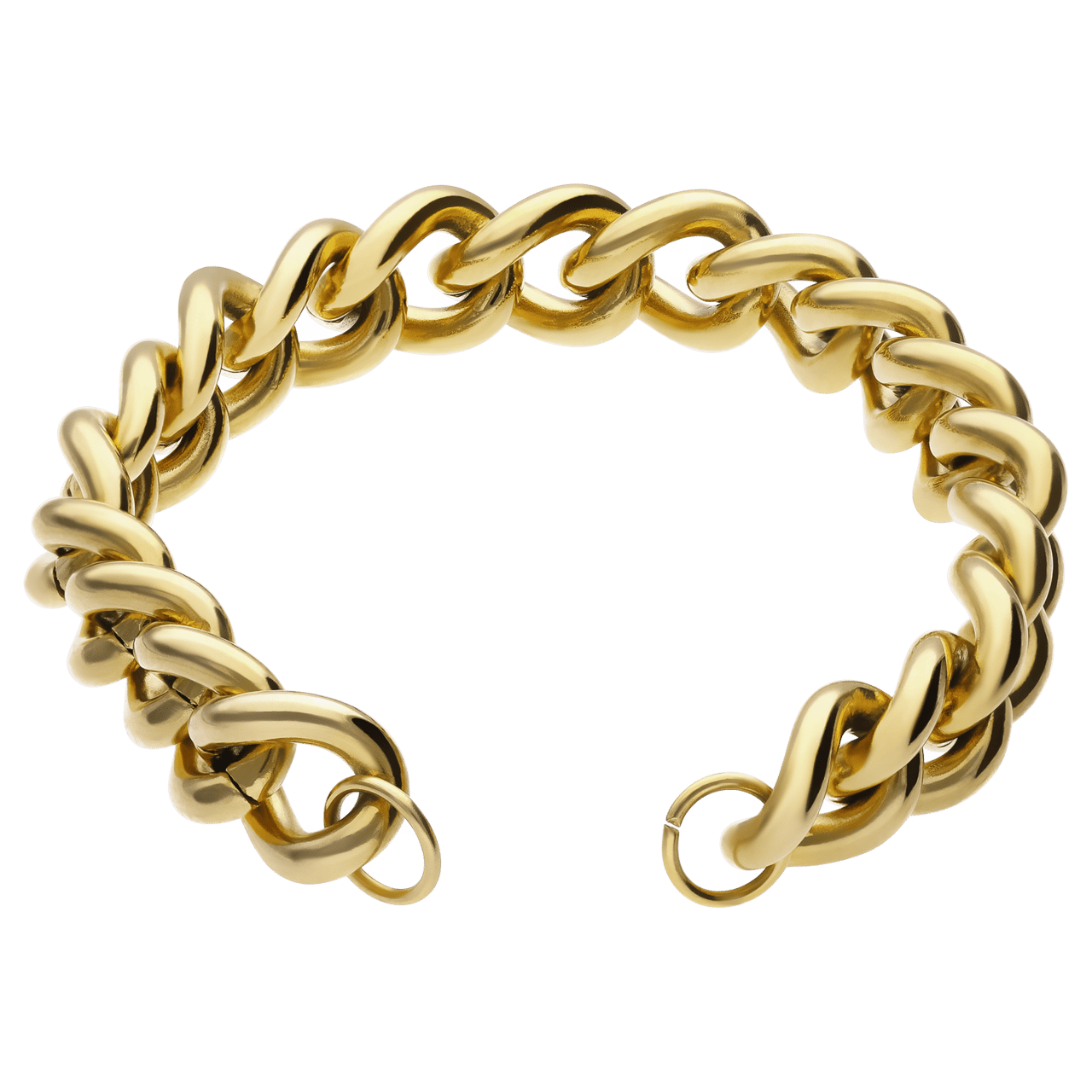 Bettelarmband aus Edelstahl, vergoldet, Gourmetglied