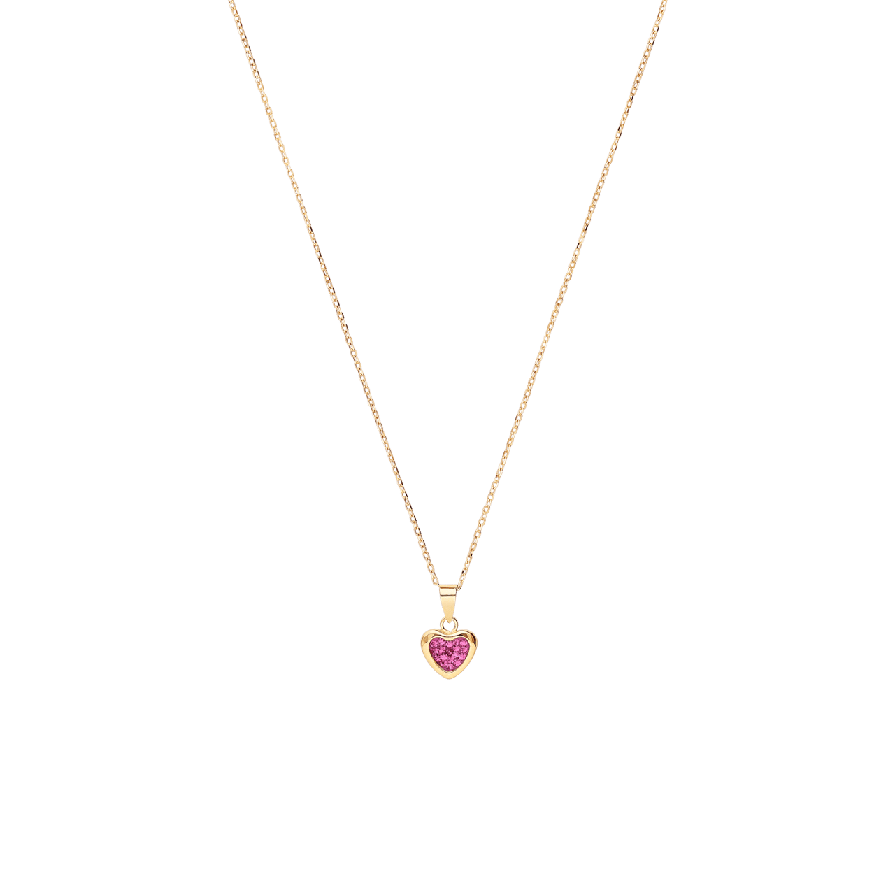 Halskette aus 585er Gold, Herz mit rosa Zirkonia