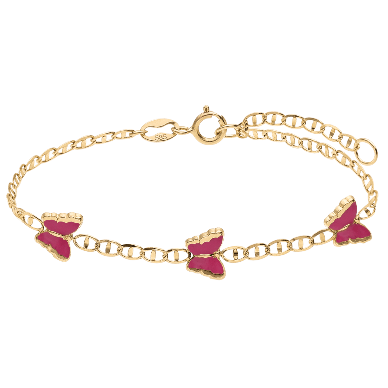 14 karaat armband vlinder