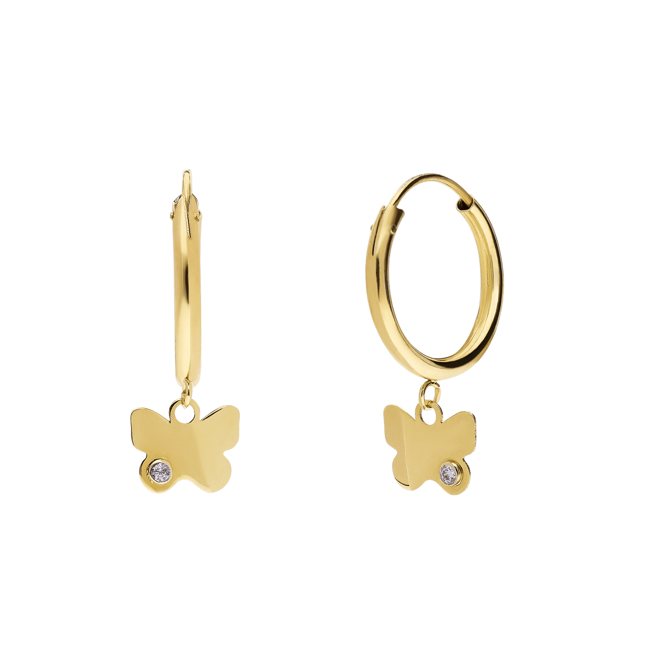 Ohrringe aus 585er Gold, Schmetterling mit Zirkonia