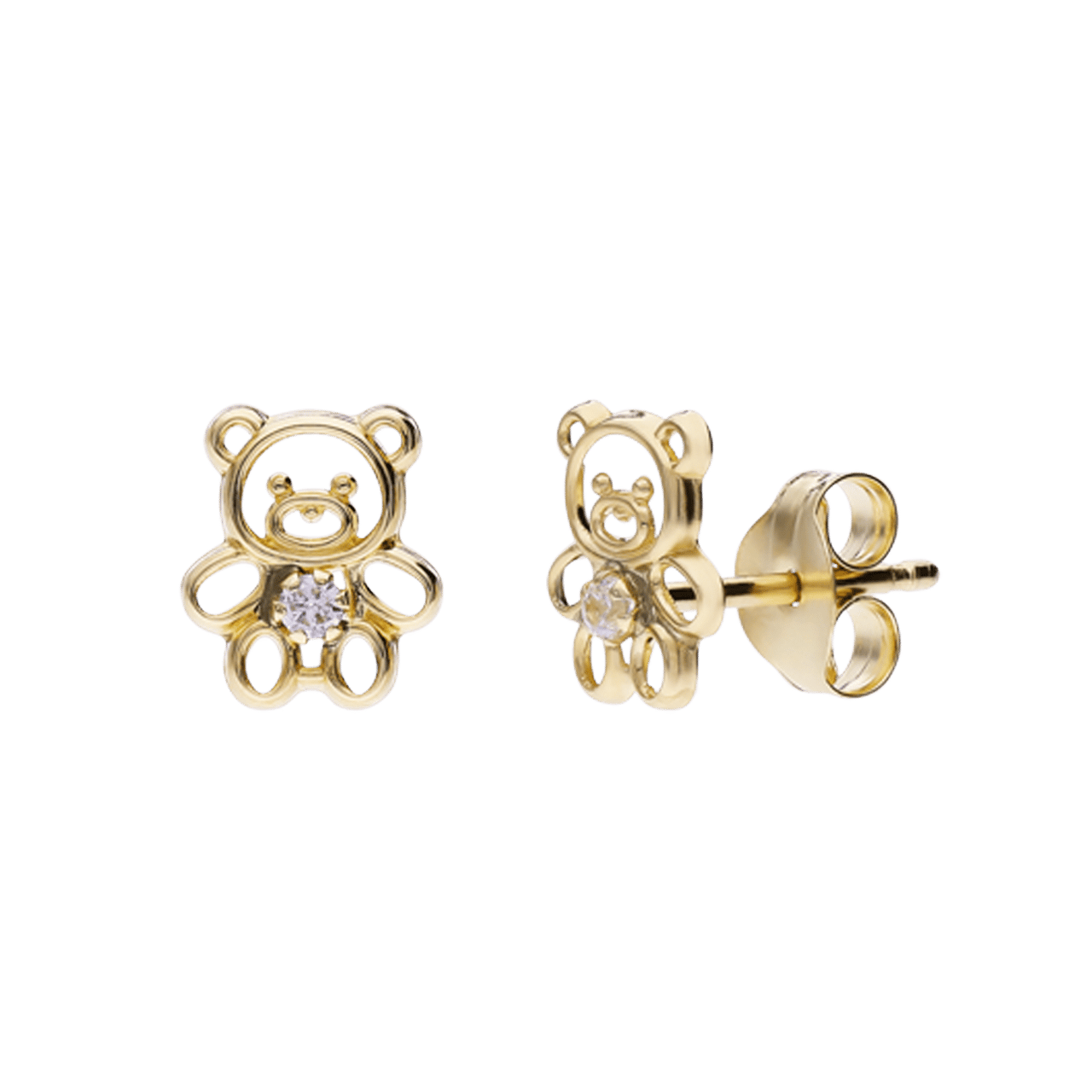 Ohrring aus 375er Gold, Bär mit Zirkonia