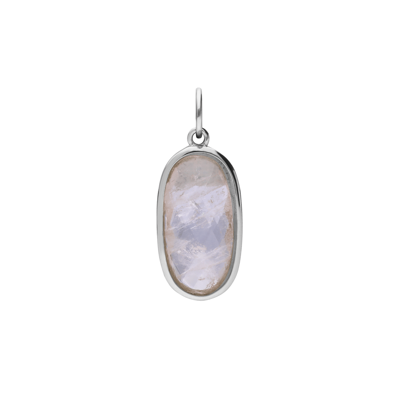 Charm aus Edelstahl, oval, mit Kristall
