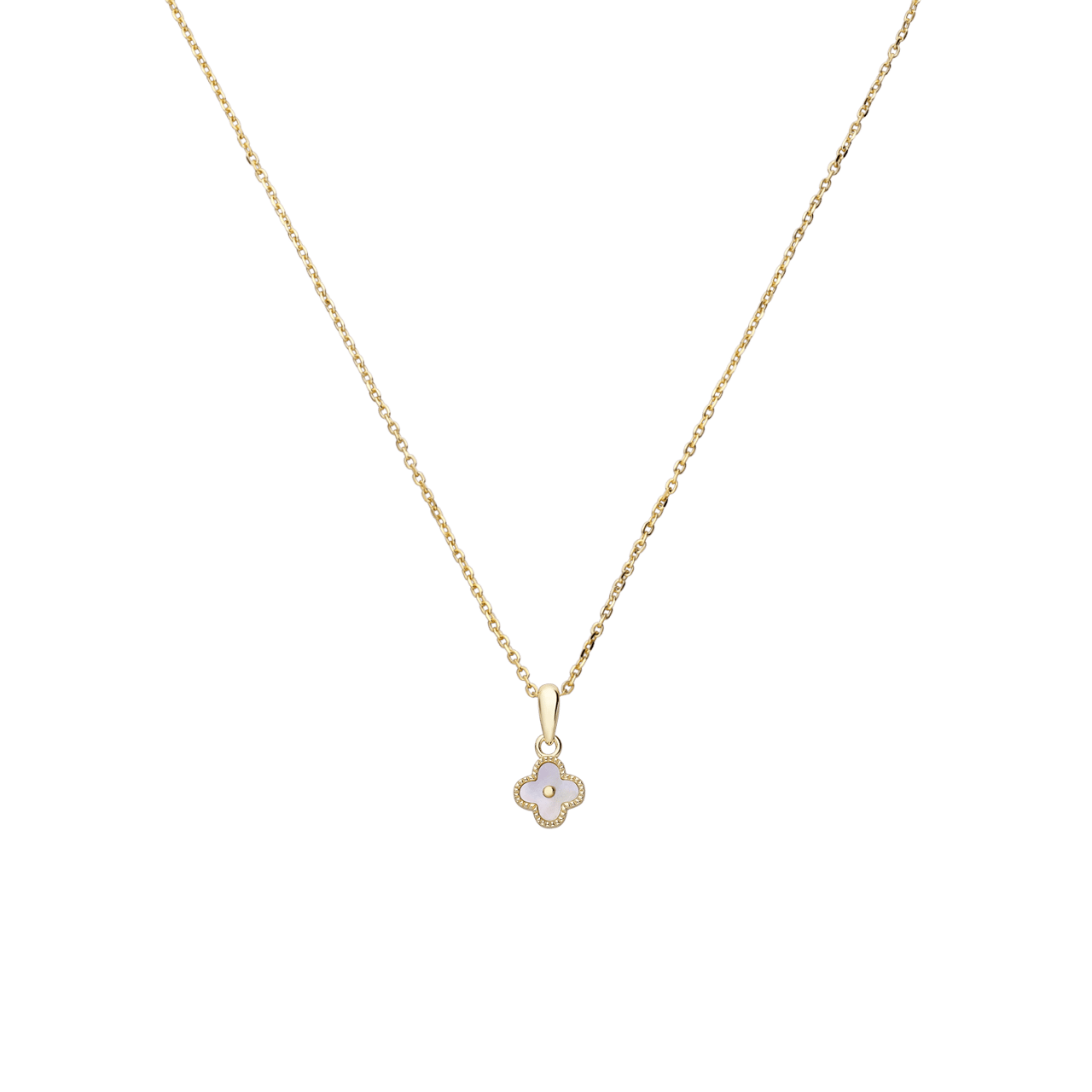 Zilveren goldplated ketting met hanger klaver voor dames