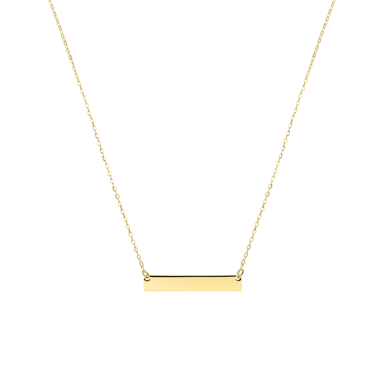 Zilveren goldplated ketting met hanger graveerplaat voor dames
