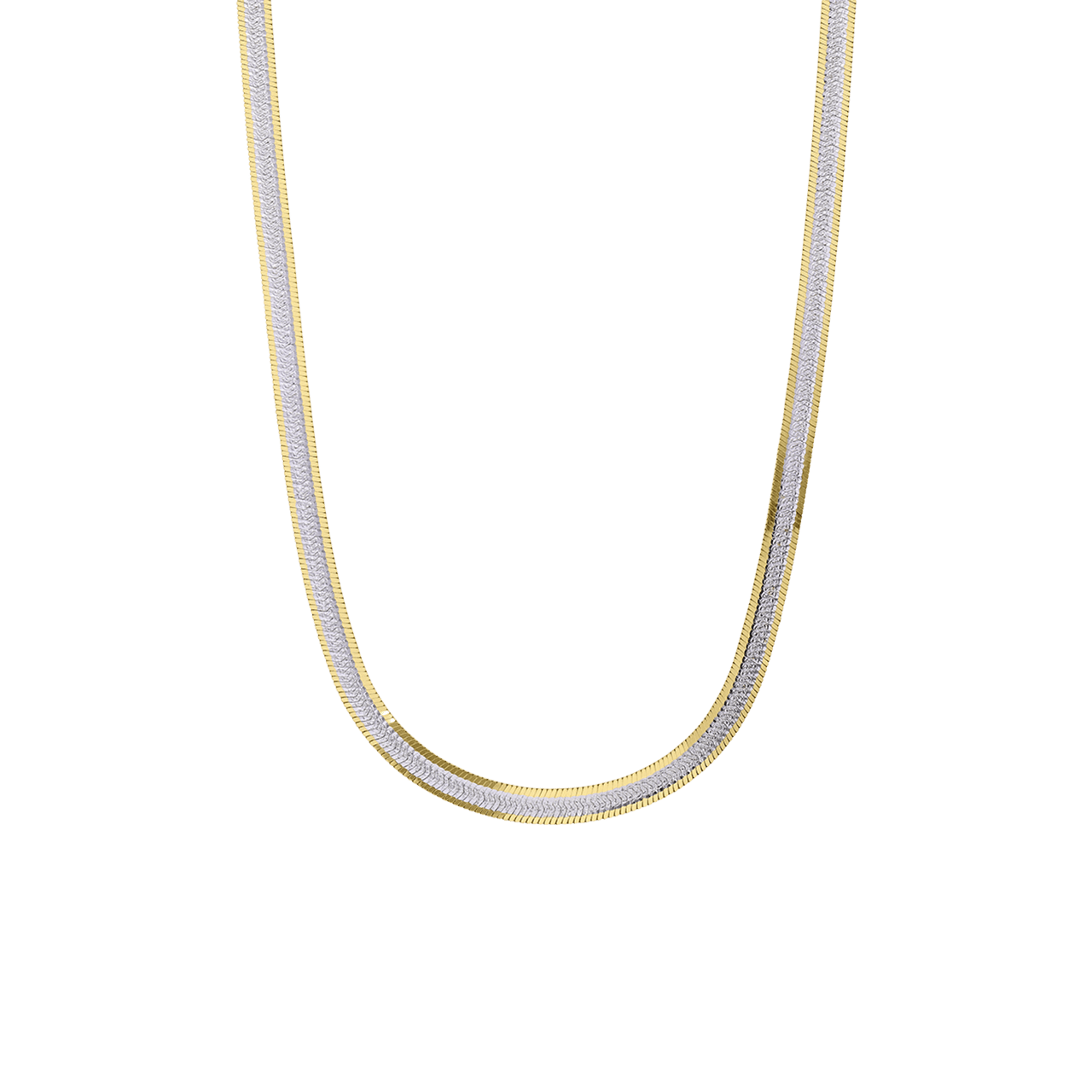 Halskette aus 925er Silber, zweifarbig, Schlange