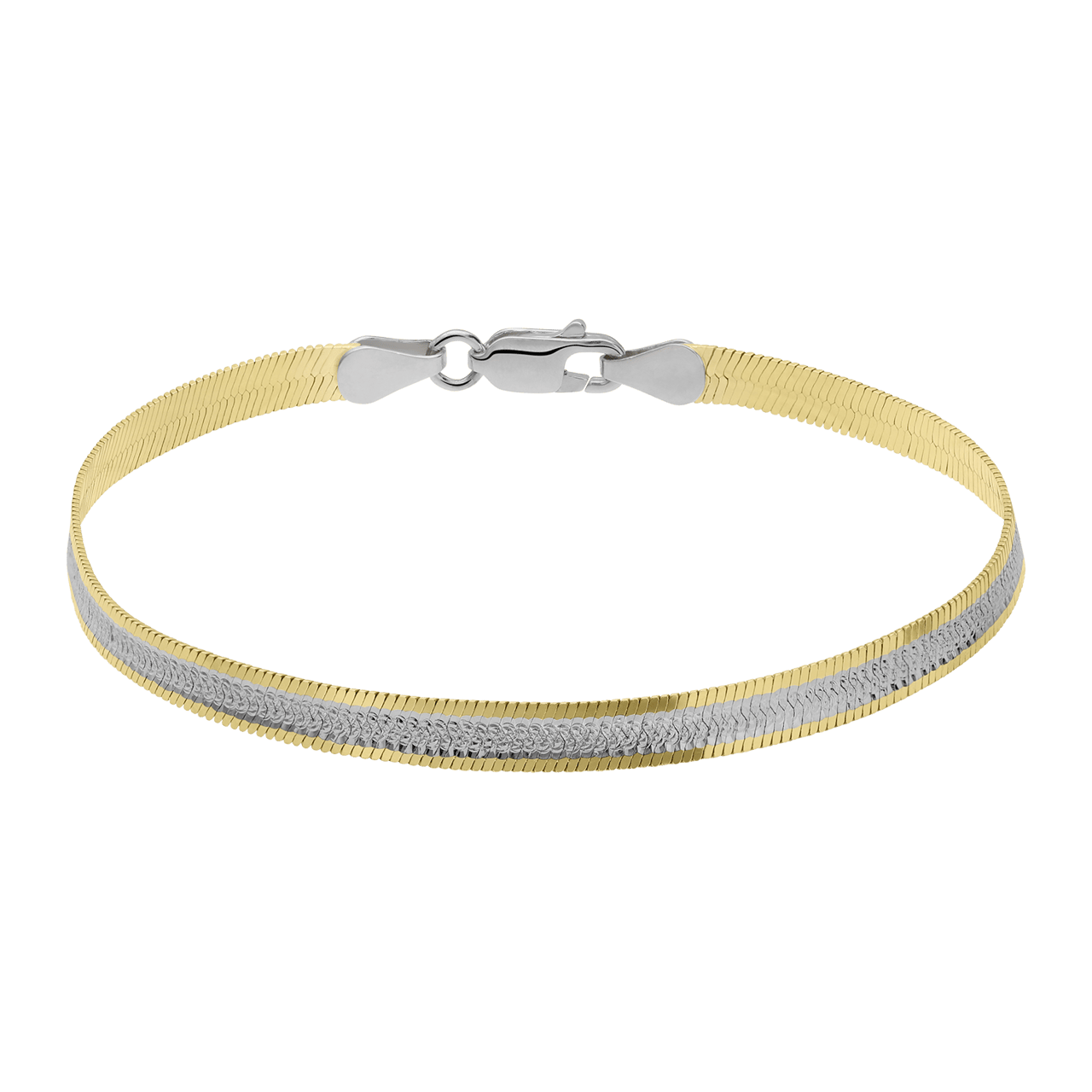 Schlangenarmband aus 925er Silber, zweifarbig