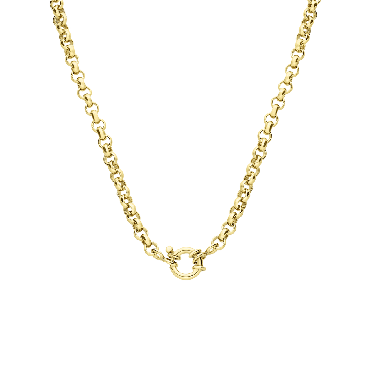 Zilveren goldplated schakelketting voor dames