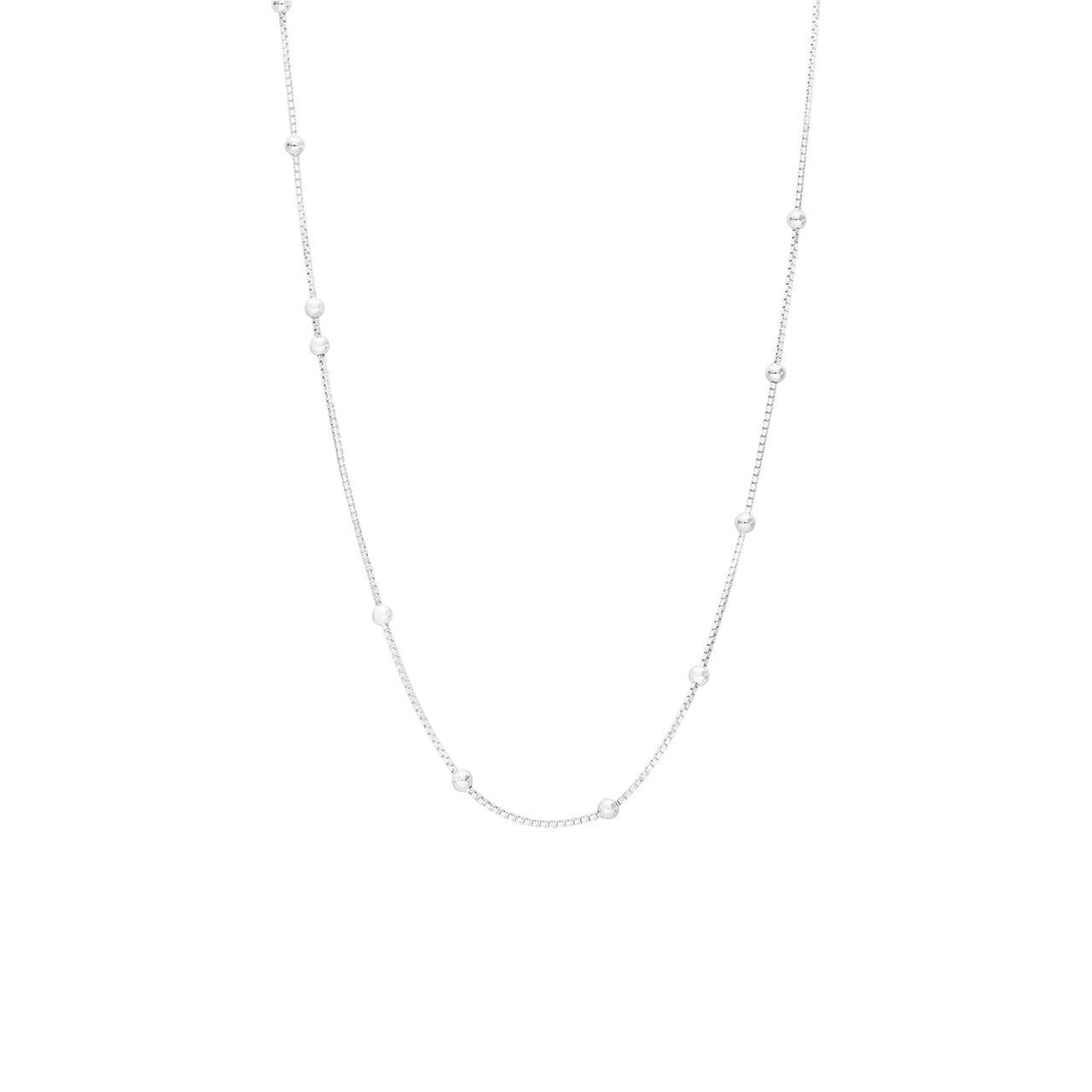 Halskette aus 925er Silber, venezianisches Glied mit Kugeln