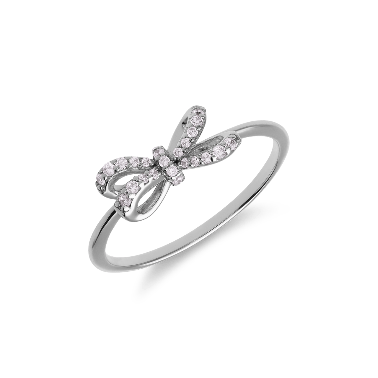 Ring aus 925er Silber, Schleife, Zirkonia
